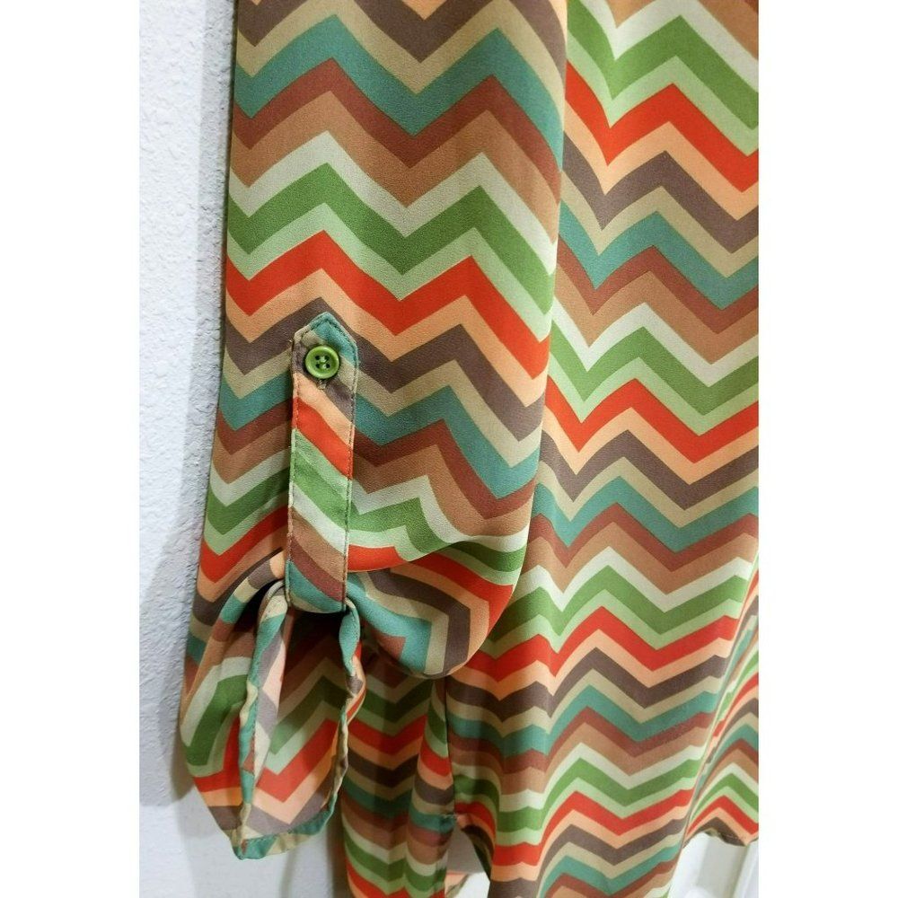 Tacera Chevron Flowy Women's Top Size Small - Picture 5 of 6